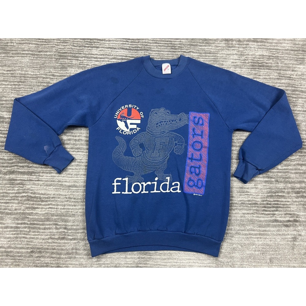 Jerzees Sweatshirt Mens Large Blue Florida Gators Vintage 1991 Graphic Raglan